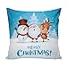 Produktbild Christbaumschmuck Frohe Weihnachten Deko kissenbezug Kissenhülle Kissenbezüge Schneemann Weihnachtsmann Rentier Drucken Weihnachtsdeko Pad Hülle Zierkissenbezüge Weihnachtsdekoration SofaKissen