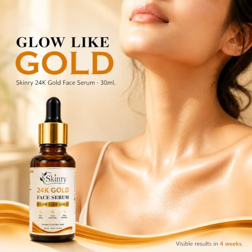 Image of 24K Gold Kumkumadi Face Serum | Anti Aging Brightening Serum with Rosehip Oil, Saffron & Vitamin E | Glow Boosting Face Serum for Women & Men | All Skin Types | 30ml