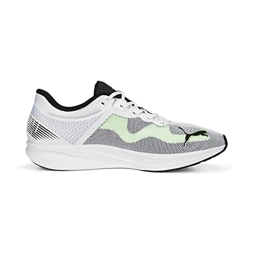 Image of PUMA Mens Redeem Profoam Running Shoe, Mens White Mens Black-Fizzy Lime, 11.5