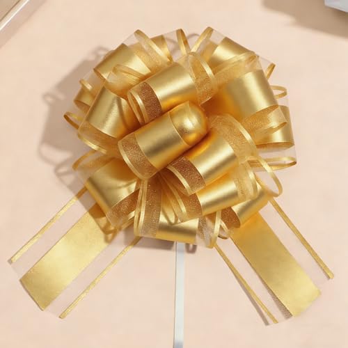 8Pcs Gold Bows for Gift Wrapping Add Decorative Effect|10 X 15cm