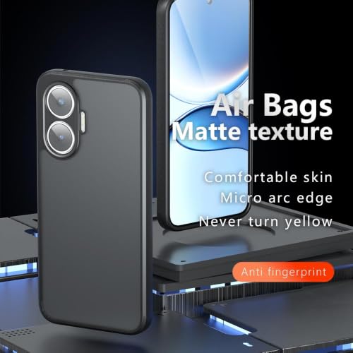 Image of Matte PC+TPU Back Cover Case for Poco F7 5G, Air Bag Protection, Anti-Fingerprint, Never Turns Yellow, Micro Arc Edge, Camera Lens Guard, Black