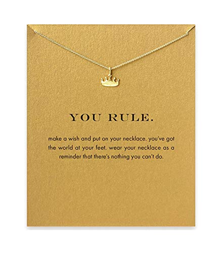 Hundred River Friendship Crown Necklace Gift Necklace with Message Card(crown)