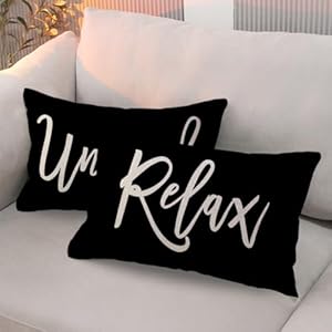 RelaxUnwind Throw Pillow Covers 12×20 Farmhouse Spring Summer Decorative Lumbar Pillowcases Porch Patio Cushion Covers 2Pack for Bedroom Living Room Sofa Couch Home Decor Black