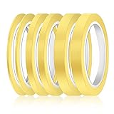 Contenido del paquete: recibirá 6 rollos de fine line tapes en 3 tamaños, incluidos 2 rollos para 3 mm, 2 rollos para 6 mm y 2 rollos para 12,6 mm.Y tienen 119,8 m de largo en total.Suficiente cantidad y varios tamaños para satisfacer sus necesidades de uso diario y reemplazo en manualidades de bricolaje.