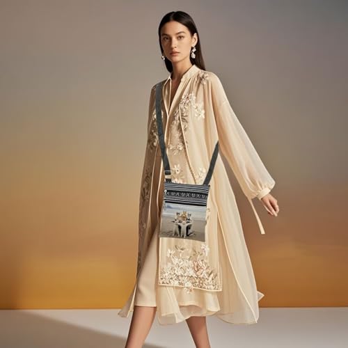 Beach Cats Art Print Crossbody Bag Adjustable Strap for Women Adult Teens Messenger Bag Playful Kitties Shoulder Purse Birthday Christmas Gift Idea4