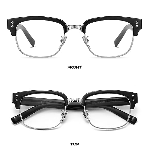 Image of Gtand Vintage Retro Rectangle TR90 Frame Sunglasses For Men Women Fashion Semi-Rimless Metal Sun Glasses Eyewear