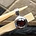 Natural Pyrope Garnet 925 Solid Sterling Silver Pendant 19mm