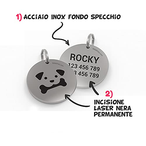 MAMIPets MEDAGLIETTA INOX per Cane- Incisione