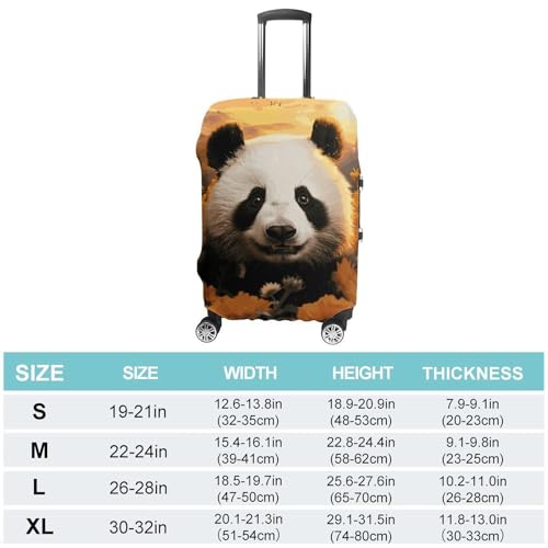 Carry on Luggage Cover Panda And Sunflower Suitcase Covers for Luggages Tsa Approved Travel Luggage Sleeve Protector Elastic Suitcase Protector Anti-Scratch Washable Fits 19-30 Inch Case -M2