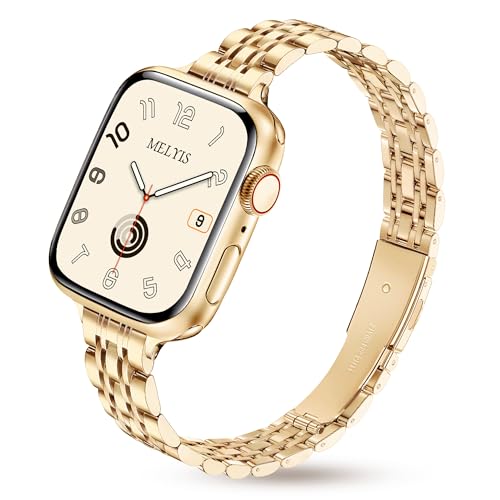 Melyis �X�������^���o���h ���f�B�[�X 42mm(�V���[�Y11/10) 40mm 41mm 38mm�ɑΉ� �h���b�V�[�ȃX�e�����X�X�`�[�� iWatch�o���h ���^�o���h Apple Watch Series 11 10 9 SE 8 7 6 5 4
