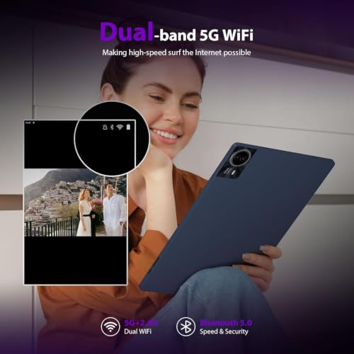 Image of 2026 Premium 14 inch Android Tablet: 2.5K IPS Display 36GB RAM 256GB ROM 1TB Expand | 8-Core 2.0HZ MT6769 Mali-G57 11580mAh Battery| 5G /2.4G WiFi Quad Box Speakers 8+13MP for Work Gaming Study-Blue