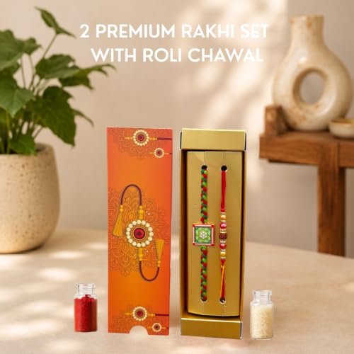 Image of Rakhi Gift Hamper, 11 Items, Dry Fruits Laddoos, Chocolate Almonds, Cashews,Mukhwas & Herbal Tea, Roli Chawal, Premium Gift Set, Brother gift hamper