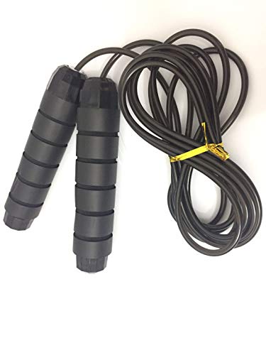 OVJ Corde à sauter de fitness Noir d'entraînement PVC fil d'acier roulement corde