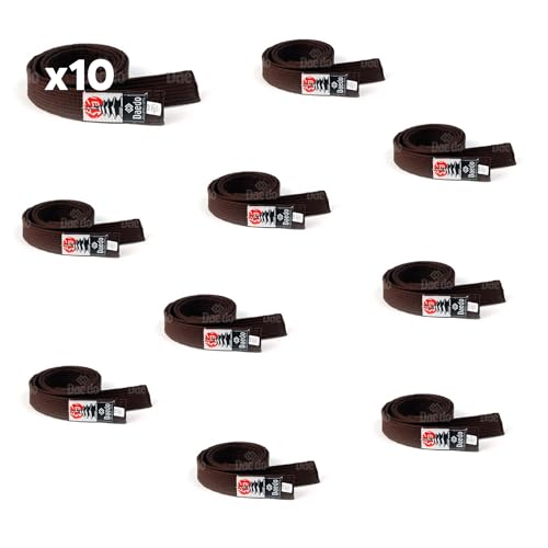 Daedo Taekwondo Belt for Adults and Kids, 240 cm/95" Length – Durable Martial Arts Belt for Taekwondo, Karate, Judo - 10 Pieces - Brown