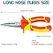 6 Inch Insulated Handle Long Nose Electrician Pliers R'deer VDE 1000v Cr-V Industrial Level Needle Nose Side Cutting Tool