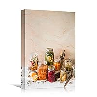 Canvas Wall Art Food Preparation Farmhouse/Country Food Fun Kitchen Multicolor Photography Spices - 12x18 inches