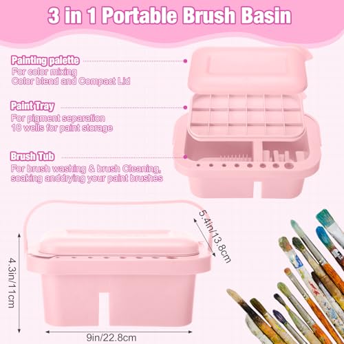 Image of Fuyoooo 2 Pcs Painting Supplies Set with Silicone Painting Mat & Paint Brush Cleaner Bucket for Crafts Paint Brush Holder Organizer with Palette Party Art Supplies for Kids, Adults & Beginners