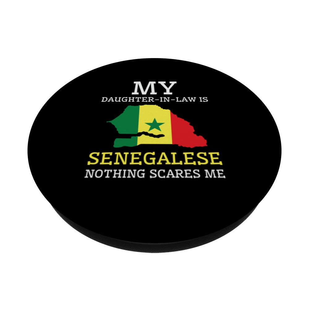 My Daughter In Law is Senegalese Nothing Scares Me Senegal PopSockets Swappable PopGrip, Black - Image 2