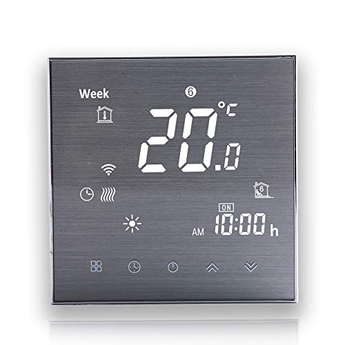 Preisvergleich Produktbild BecaSmart Serie 2000 3A LCD Touchscreen Wassererwärmung Intelligente Programmiersteuerung Thermostat mit WIFI-Verbindung (Wassererwärmung, Gebürstete SS(WIFI))