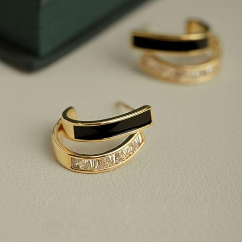 Stud earrings Gold Hoop Earrings for Women 14k Gold Huggie Earrings for women Enamel earrings Jewelry Gifts for Women4