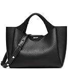 DKNY Women's Willa Mini Satchel 100% Polyurethane, Black and silver, Small