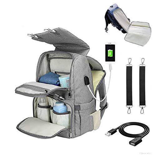 Mochila para mamá multifuncional cambiador de viaje para bebé  impermeable  con USB