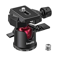 SMALLRIG Panorama kugelkopf stativkopf 360 ° drehbar, Sicherheit Belastung: 2 kg, Stativkopf mit Schnellwechselplatte 1/4 Zoll Schraube für Stativ, Einbeinstativ, Kameras, DSLR - BUT2665