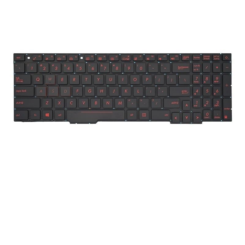 Tastiera per Laptop per ASUS GL553VW GL753 FX553VD ZX53 ZX53V FZ53 ZX553 FX53 FX753 ZX73 con Lettere Rosse retroilluminate(FX753 FX753V FX753VD)