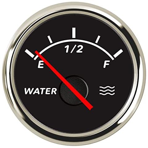 DunkTeam 52mm(2") Water Tank Level Meter Indicator Water Level Gauge E-1/2-F 0-190 ohm with Backlight for Marine Boat Car SUV Motorcycle Cover