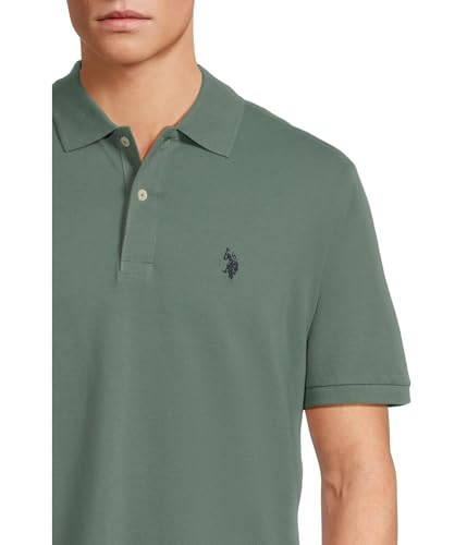 Image of U.S. POLO ASSN. Men Cotton Regular Fit Solid Polo With Small Pony | Two-Button Closure Pique Polo Shirt, Summer Fashion Golf Shirt