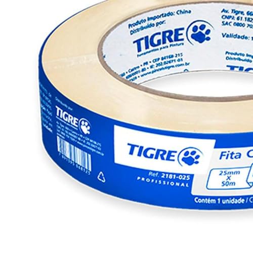 Fita Crepe, Tigre 62181025, Bege, 25mm x 50m