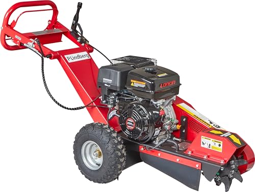 Stubbenfräse mit 15 PS Benzin-Motor Frästiefe bis 23 cm und gehärtete Wolframkarbidspitzen von P. Lindberg zur Wurzel und Baumstumpf-Entfernung