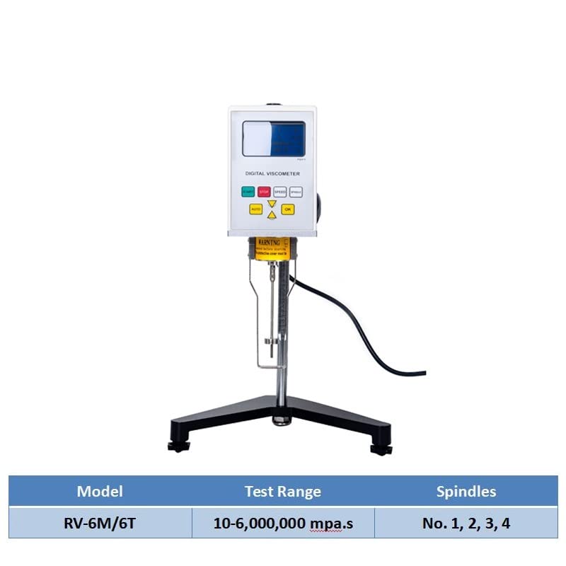 Viskositätsmessgerät, 6000000MPA.S 6 Millionen CPS NDJ-9S NDJ-8S NDJ-5S Viskosität Tester Messgerät Rotary Digitalviskosimeter mit Temperatursensor,Rotationsviskosimeter(RV-6M (NDJ-9S))
