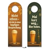 Nicht stören ich bin in einer hopfigen Besprechung Türhänger 3er Set für Bierfans für Bierfans - lustiger Spruch fürs Zuhause