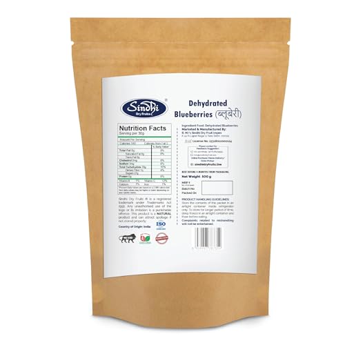Image of Sindhi Dry Fruits Dried Blueberries, Dry Fruit, Vitamin-Rich Dried Fruit, Antioxidant-Packed and Fibre-Powered, 500 grams