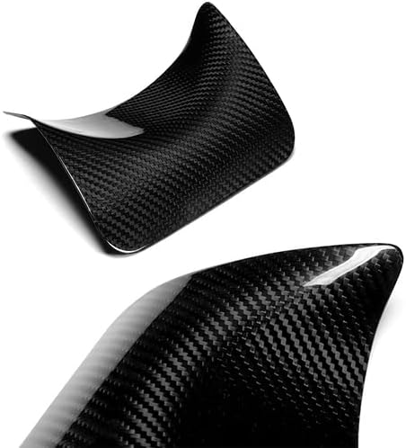 Pair Real Carbon Fiber Rear Bumper Exhaust Heat Shield Protector Compatible with 2008-2015 Mitsubishi Lancer Evolution 10, 2009 2010 2011 2012 2013 2014