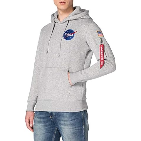 ALPHA INDUSTRIES Men's Space Shuttle Hoody Sports, Grey Heather, L Cover