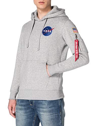 Alpha Industries Space Shuttle Hoody Kapuzensweat für Herren Grey Heather – Ansicht 2