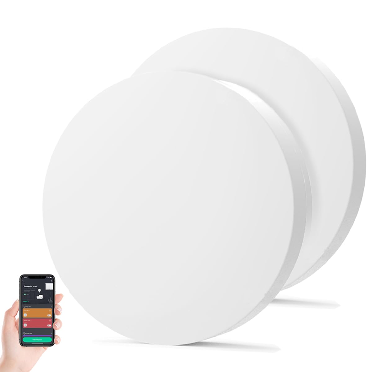 Interruptor inalámbrico Zigbee Control de 3 vías Interruptor mini con botón Zigbee para dispositivos domésticos inteligentes, compatible con la aplicación Tuya, paquete de 2
