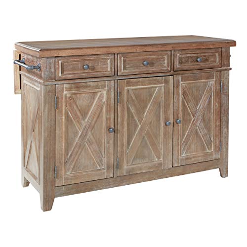 OSP Home Furnishings Cocina Kitchen Island with Wood Drop Leaf Top