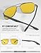 LUENX Aviator Sunglasses for Men Square Polarized Polygon Shades UV400 Sun Glasses 61mm,Yellow Lens Night Vision Driving Glasses