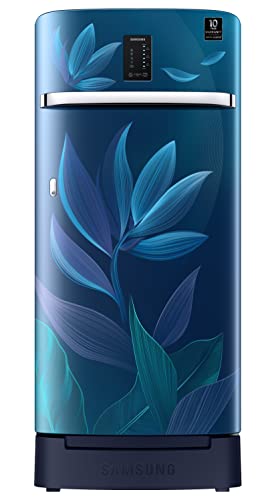 Samsung 189L 5 Star Inverter Direct-Cool Single Door Digi-Touch Refrigerator (RR21C2F259U/HL,Paradise Bloom Blue) Base Stand Drawer 2023 Model