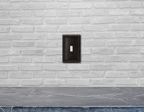 Image of Henne Bery Sunken Pearls Heavy Duty Decorative Wall Plate Switch Plate Outlet Cover (Single Toggle, 3 Pack, Aged Bronze)