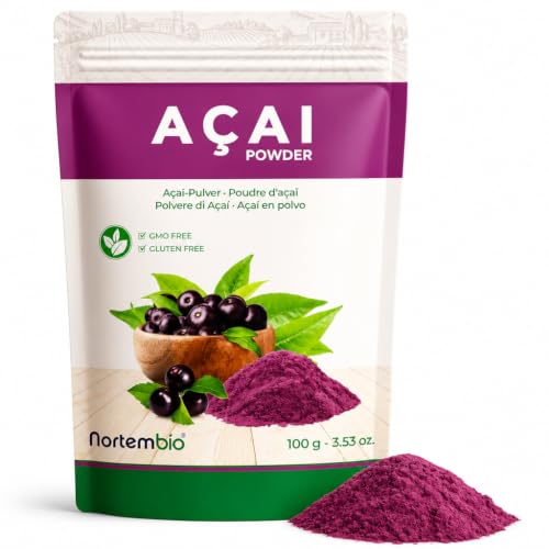 Nortembio Açaí en Polvo Liofilizado Acai Puro Smoothies Bowls Yogur + ebook Recetas GRATIS