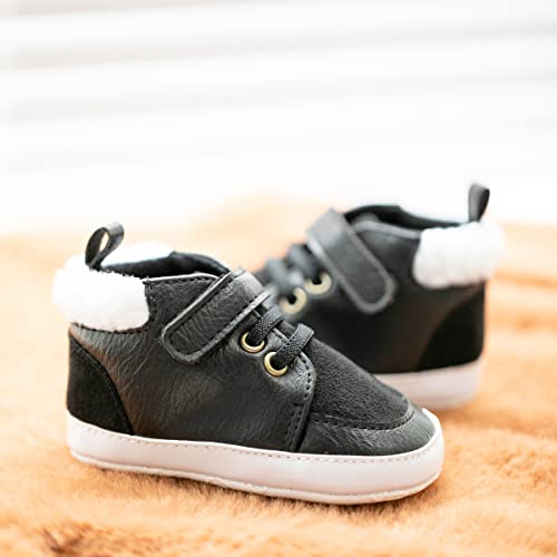Image of CENCIRILY Baby Boys Girls High Top Sneakers Soft Soles Anti Skid Infant Ankle Shoes Toddler Prewalker First Walking Crib Shoes