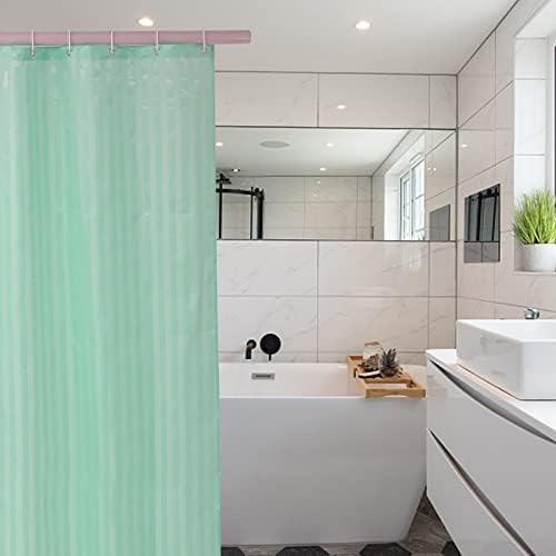 HELLCRACK Small Stall Shower Curtain or Liner Fabric 32x72 Inch,Washable IPx4 Waterproof Hotel Quality,Shower Curtains with Hooks and Grommets,Stall Shower Liner/Green …