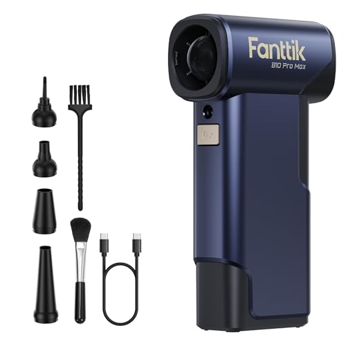 Image of Fanttik B10 Pro Max Electric Air Duster, 130000RPM Brushless Motor, Compressed Air Duster, 6 Gears Adjustable, One-tap Booster, 28.8Wh Rechargeable Battery, Electric Duster for PC, Car (Navy Blue)
