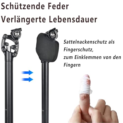 2 Stücke Schutz für Sattelstütze, Sattelstütze Gefedert Schutz Sattelstützenabdeckung für Suntour Federsattelstütze, Schutzhülle für NCX Sattelstütze,Nylonschette Gefederte