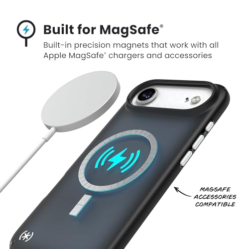 Image of Speck Presidio LUX for iPhone 17 Air Case, MagSafe-Compatible, Slim Protective Case, Black Fade /Slate Grey /White