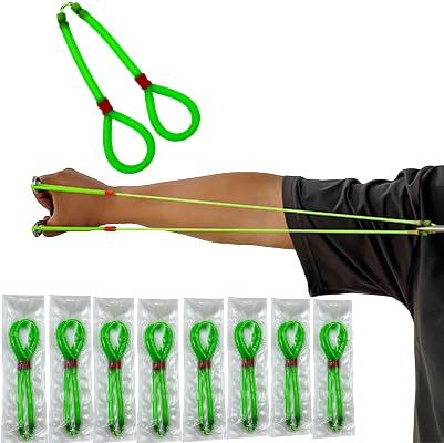 8 Piece Round Rubber Strings for Fishing, 4 Trays Included, Durable, Traditional Bowing Strings Sling Shot, Replaceable Rubber, Strong, Round Tube, High Elasticity, For Bow Fishing, Hunting, Replacement, Sports, Competition, Bird Repellent, Slingshot (Green)